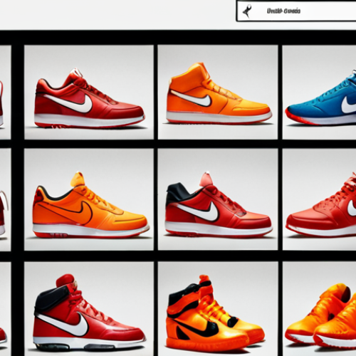 Home 6 **A vibrant social media feed showcasing Nike products, with an emphasis on user engagement and brand awareness. Focus on dynamic action shots and visually appealing designs.**