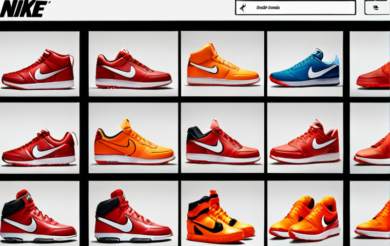 **A vibrant social media feed showcasing Nike products, with an emphasis on user engagement and brand awareness. Focus on dynamic action shots and visually appealing designs.**